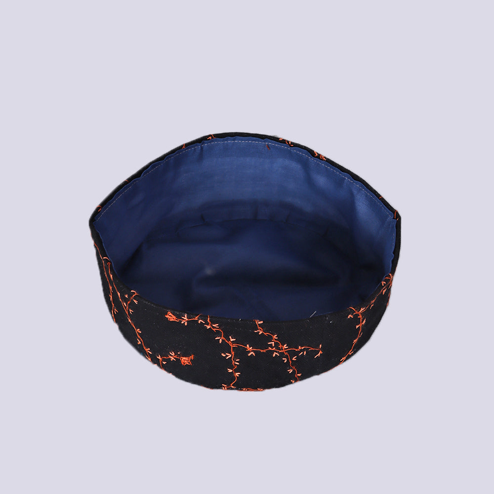 Back Toosha with Hand Sozni Embroidery Topi | Cap