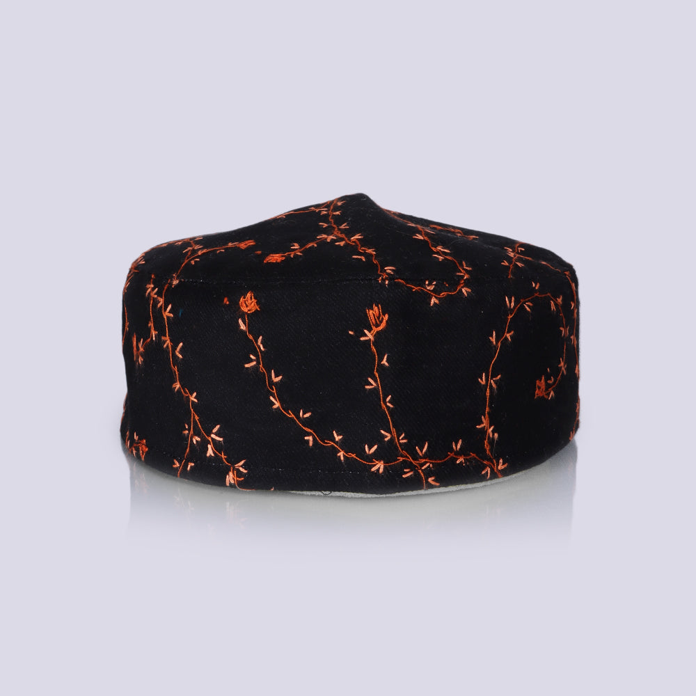 Back Toosha with Hand Sozni Embroidery Topi | Cap