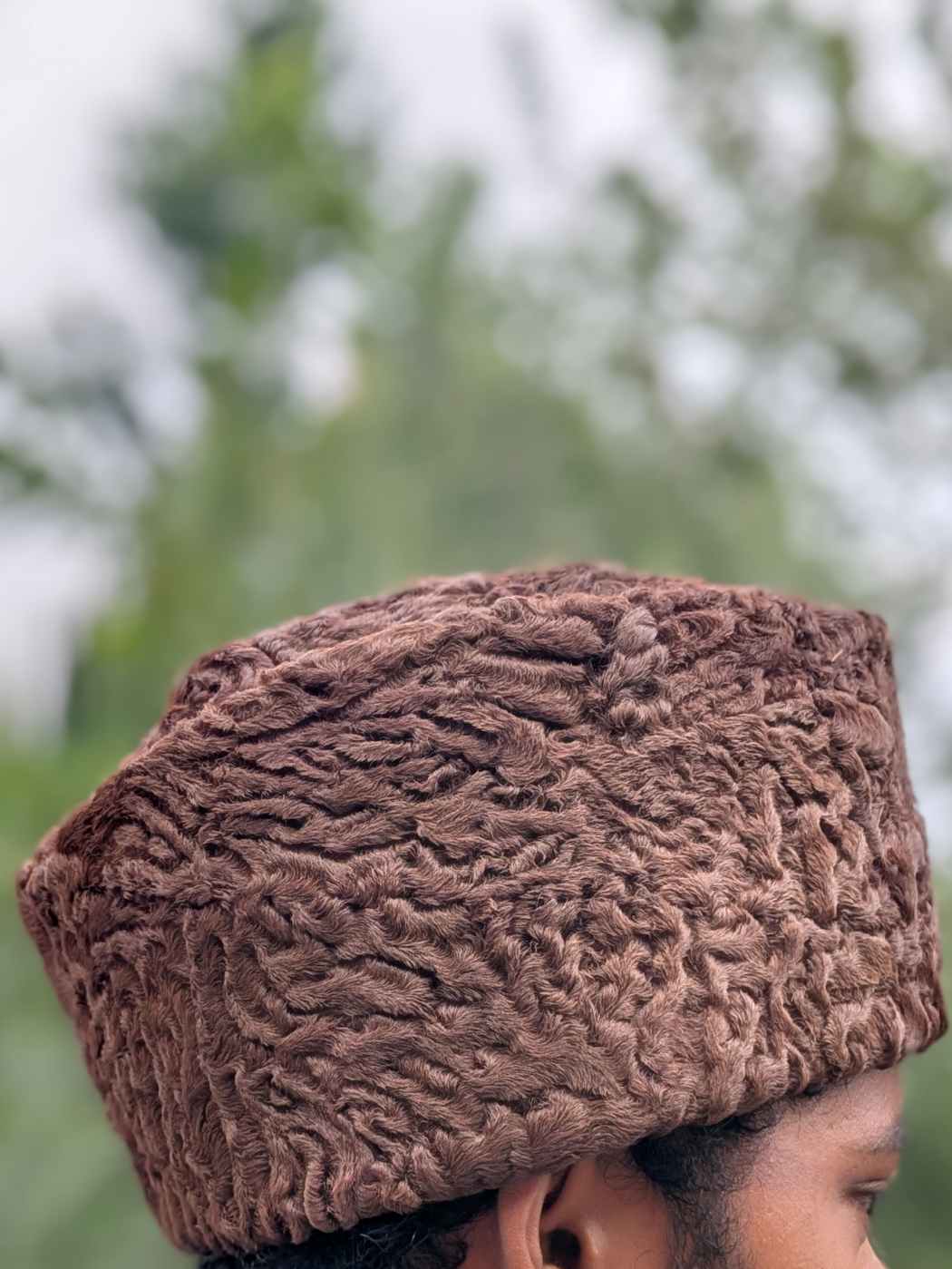 Dark Brown Karakul Cap | Traditional Wool Hat | Handmade Jinnah Cap | Winter Men’s Hat | Vintage Fur Style Topi