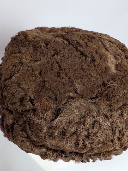 Golden Brown Karakul Cap | Natural Sheep Fur Bucket or Beanie Cap