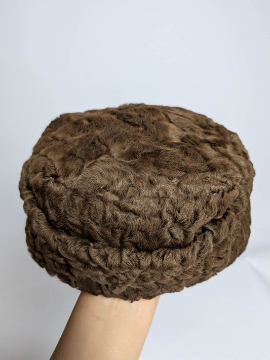 Golden Brown Karakul Cap | Natural Sheep Fur Bucket or Beanie Cap