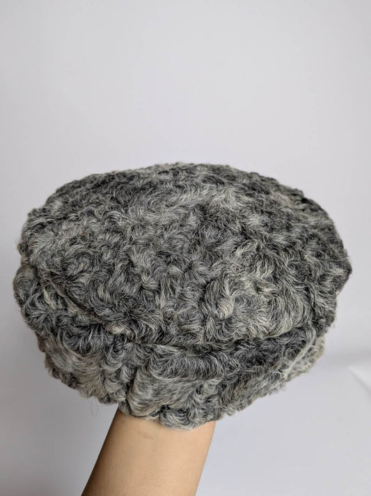 Grey Karakul Cap | Bucket or Beanie Cap With Natural Sheep Fur