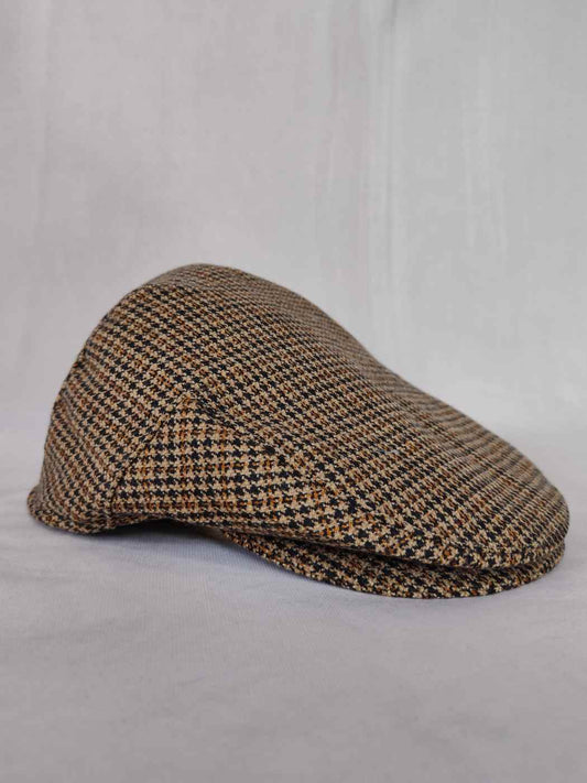 Office or Golf Flat Cap | Brown Stripes