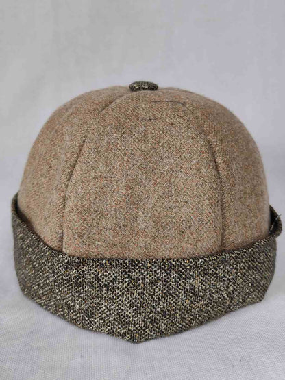 Brownish Textured Wool Skull Cap | Beanie | Docker Hat