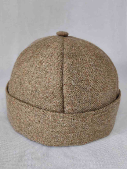 Light Brown Wool Skull Cap | Beanie | Docker Hat