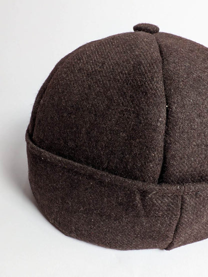 Wool Dark Brown Beanie Cap | Docker Hat