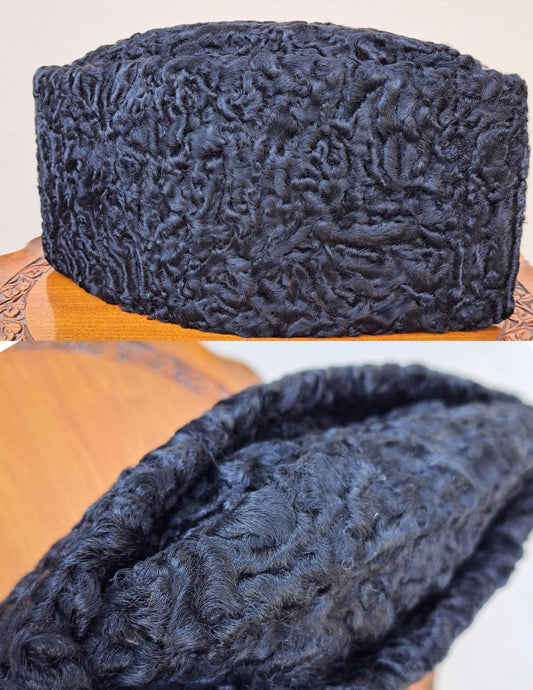 Black Genuine Karakul Hat - Made from Wool of Karakul Sheep
