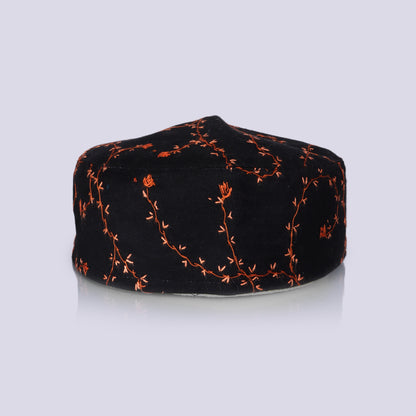Back Toosha with Hand Sozni Embroidery Topi | Cap