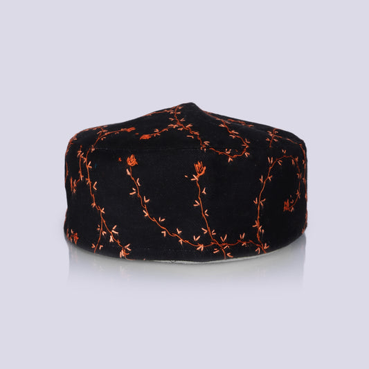 Back Toosha with Hand Sozni Embroidery Topi | Cap