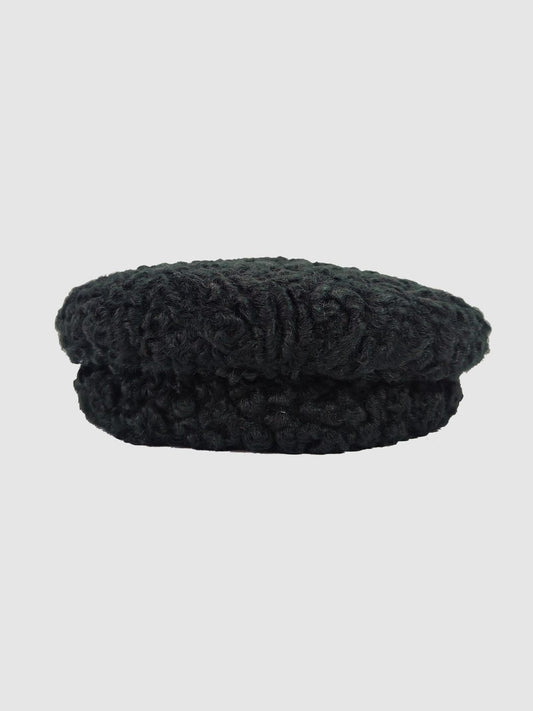 Premium and Elite Black Round Karakul Cap | Handmade Sheep Fur Wool Cap