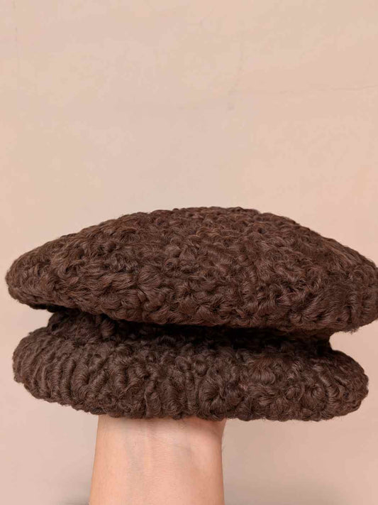 Dark Brown Round Premium Karakul Cap