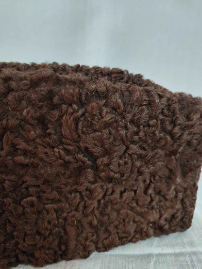 Dark Brown Karakul Cap | Traditional Wool Hat | Handmade Jinnah Cap | Winter Men’s Hat | Vintage Fur Style Topi