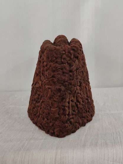 Dark Brown Karakul Cap | Traditional Wool Hat | Handmade Jinnah Cap | Winter Men’s Hat | Vintage Fur Style Topi
