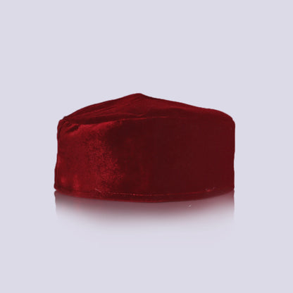 Plain Maroon Velvet Cap
